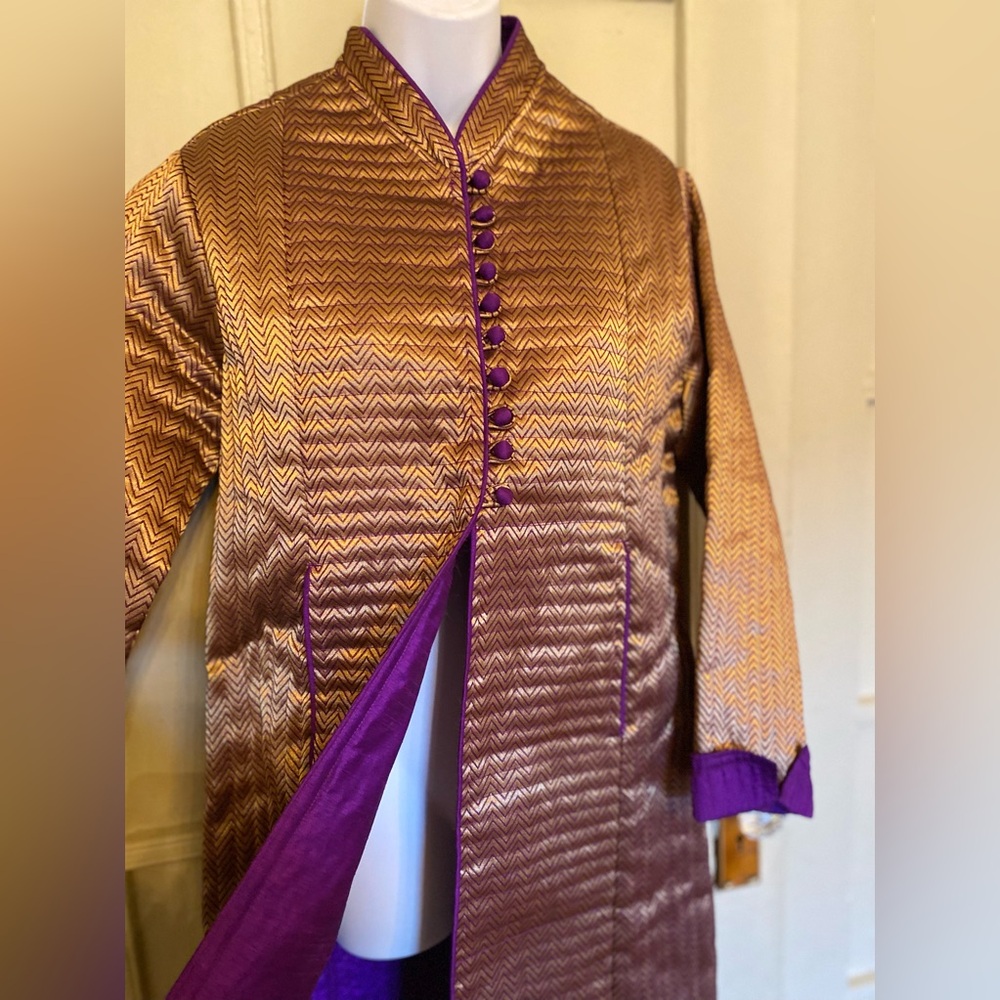 Mandarín Callar string quilted coat for women  large, pre owned. - Picture 4 of 16